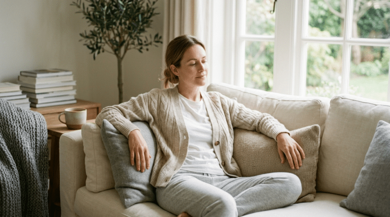 Person relaxing comfortably at home during arm lift recovery, Centre for Surgery London