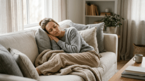 Person relaxing comfortably at home during body lift recovery, Centre for Surgery London