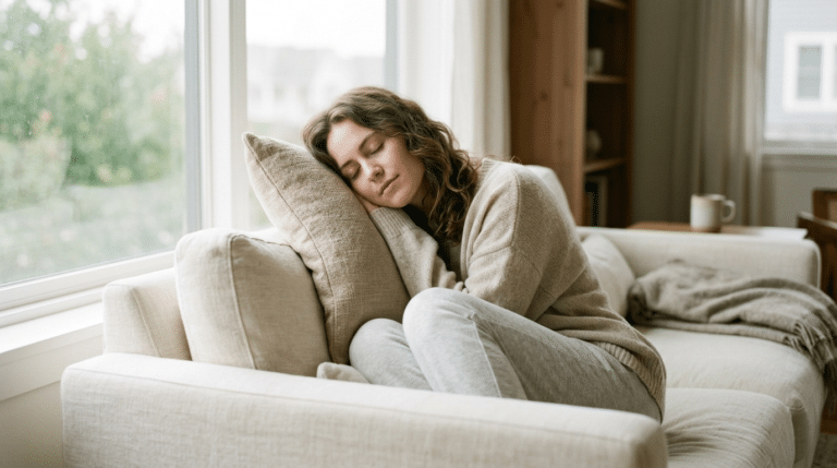 Young adult relaxing comfortably at home during otoplasty recovery, Centre for Surgery London
