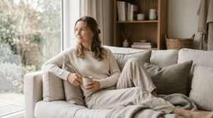 Person relaxing comfortably at home during tummy tuck recovery, Centre for Surgery London