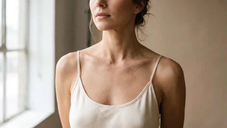 Natural, balanced breast proportion and neckline — breast augmentation and boob job surgery at Centre for Surgery, Baker Street, London