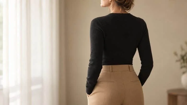 Woman seen from behind with a neat lower back and waist above her waistband — lower back lift surgery at Centre for Surgery, Baker Street, London