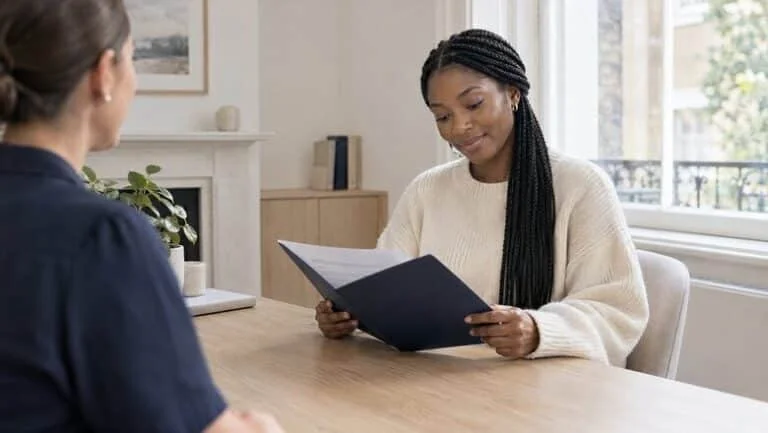 Woman going through her BBL treatment plan with a patient coordinator at Centre for Surgery, Baker Street, London