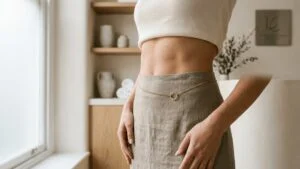 Editorial close-up of a midsection in soft natural light, illustrating the question of loose skin vs fat at Centre for Surgery London
